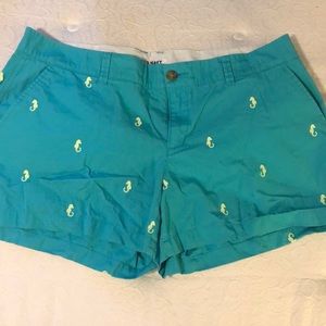 Old Navy Teal/Turquoise Seahorse Shorts Sz 14